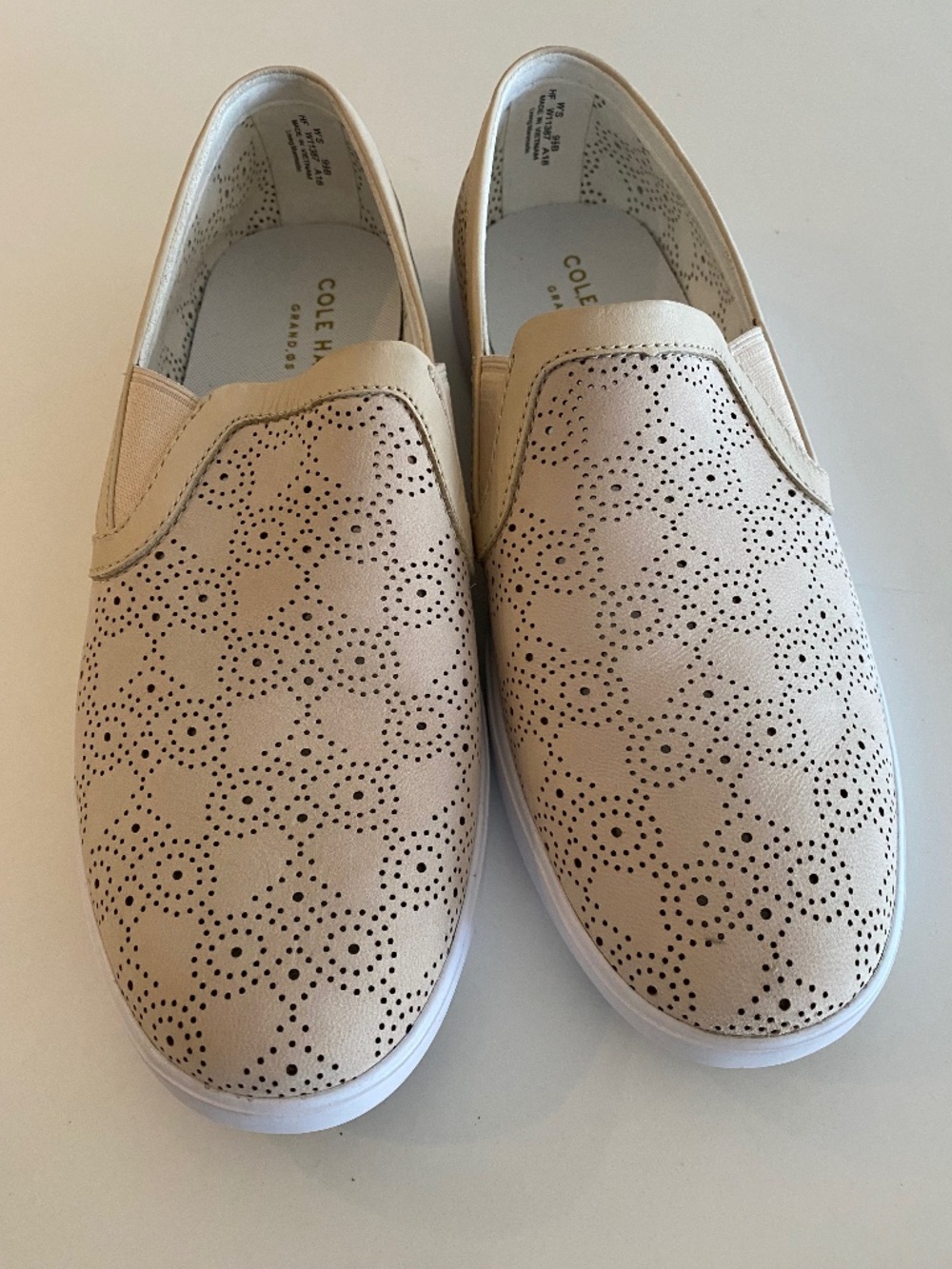 NEW Cole Haan Beige slip on loafers